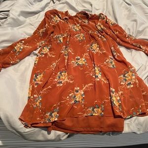 Medium floral orange dress